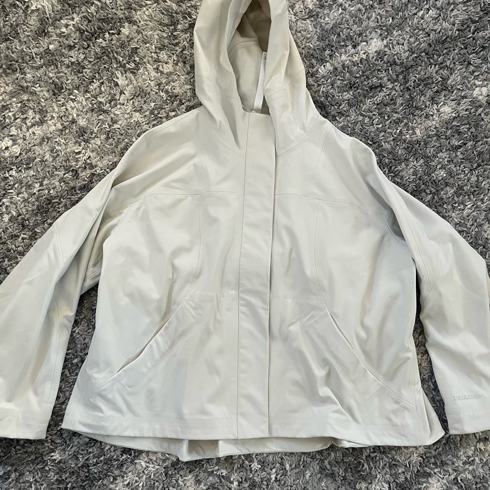 LULULEMON ATHLETICA Women’s RepelShell Cinch-Back Rain Jacket Light Ivory SZ 14 - Picture 3 of 10